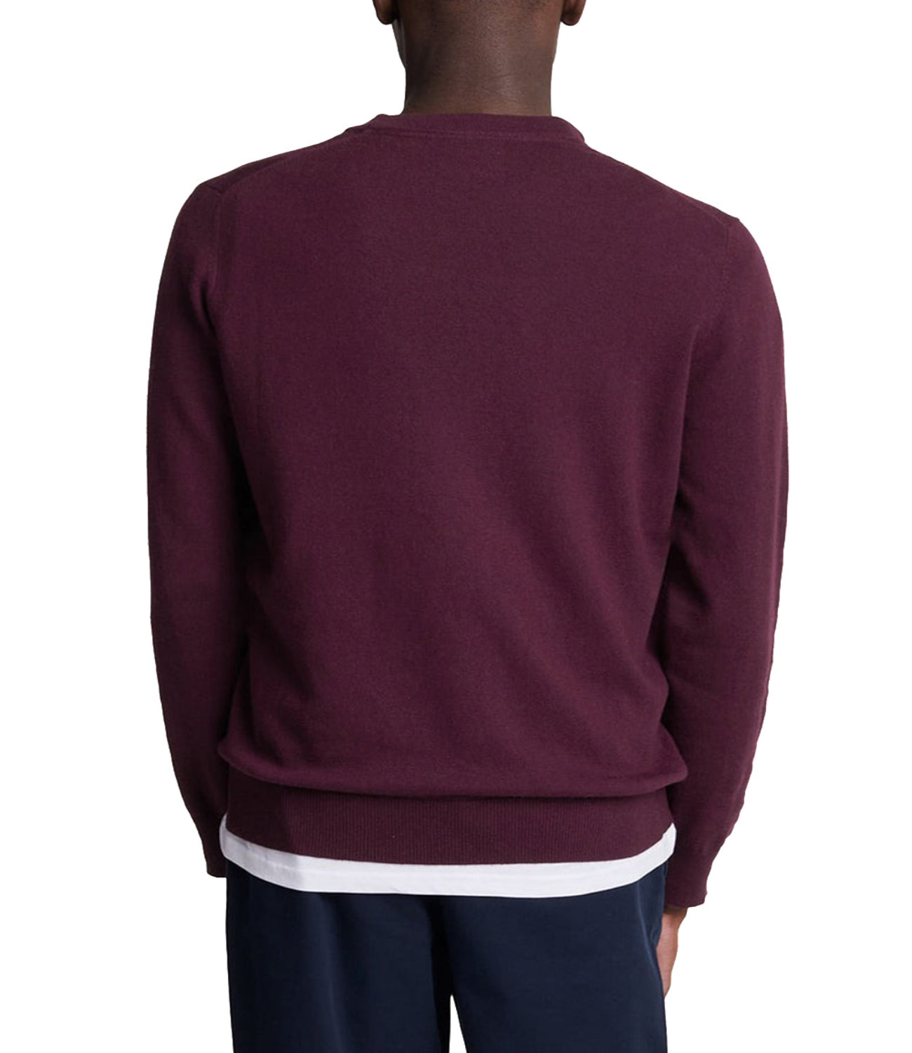 Lyle & Scott Lyle &amp; Scott Maglione Cotton Merino Crew Neck Jumper Uomo Mod. KN2110V Z562 Burgundy Marrone