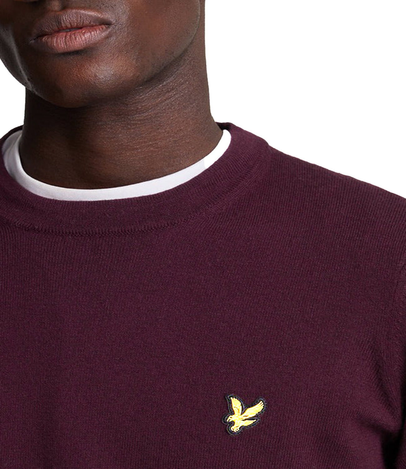 Lyle & Scott Lyle &amp; Scott Maglione Cotton Merino Crew Neck Jumper Uomo Mod. KN2110V Z562 Burgundy Marrone