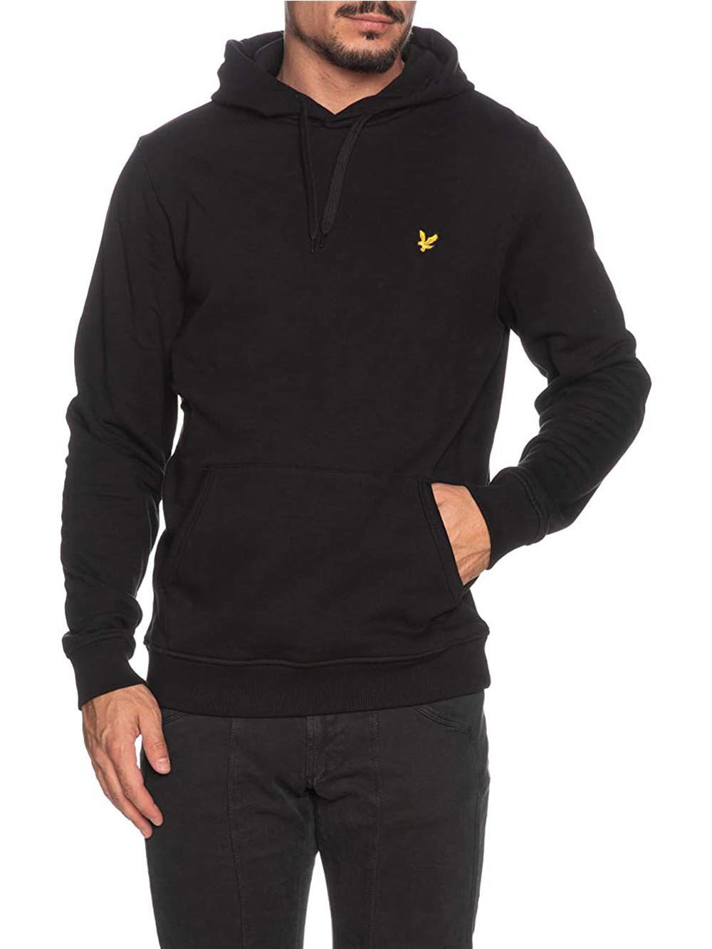 Lyle & Scott Felpa Cappuccio Lyle &amp; Scott Brushed Back da Uomo - Nero