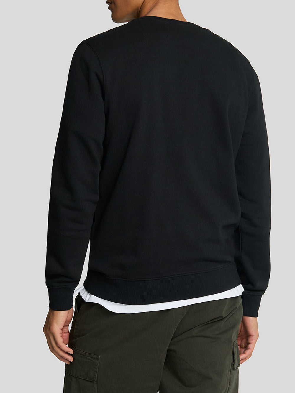 Lyle & Scott Felpa Lyle &amp; Scott Tonal Eagle Crew Neck da Uomo - Nero