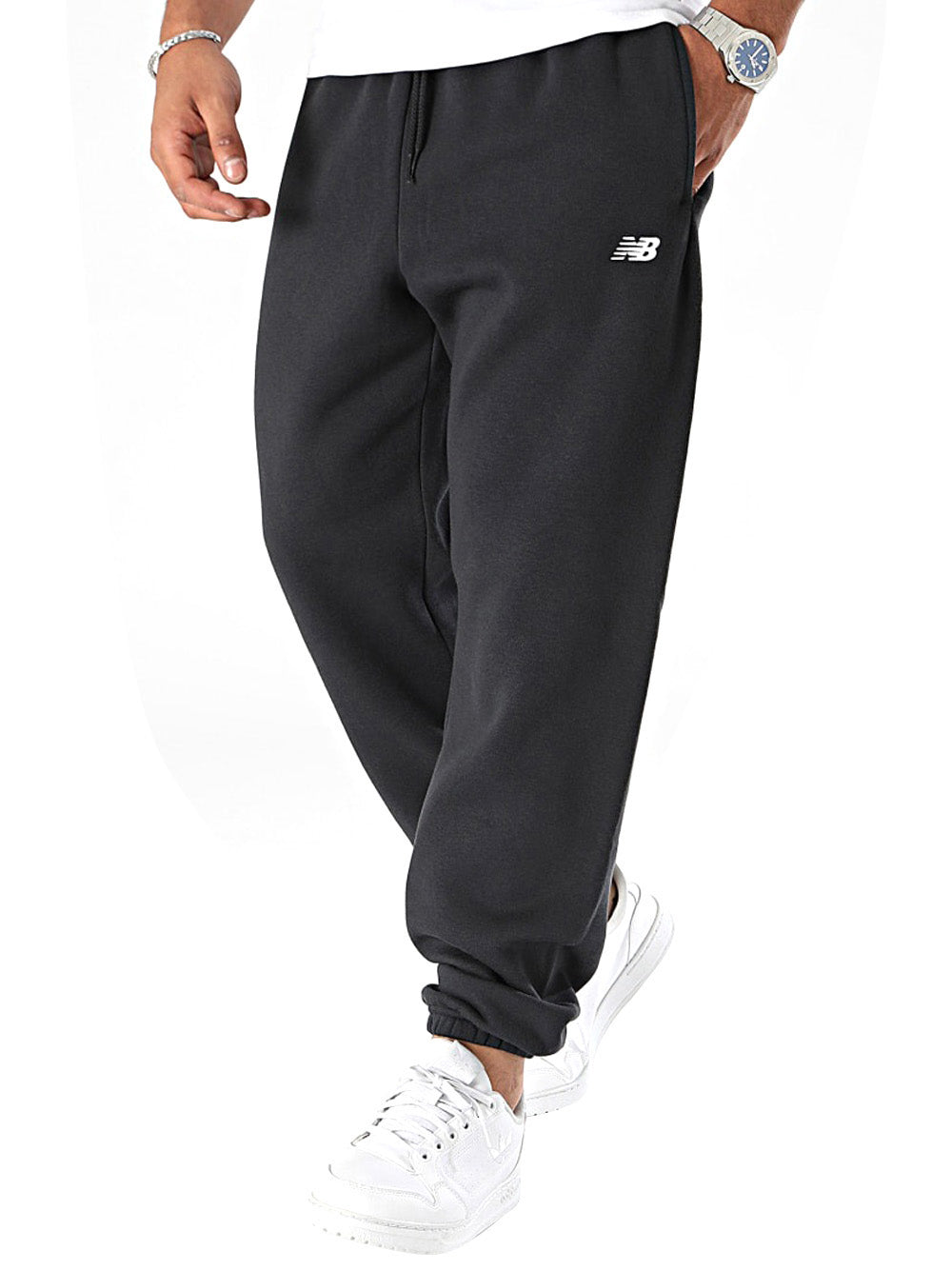 Pantalone Tuta New Balance Essentials Fleece da Uomo - Nero