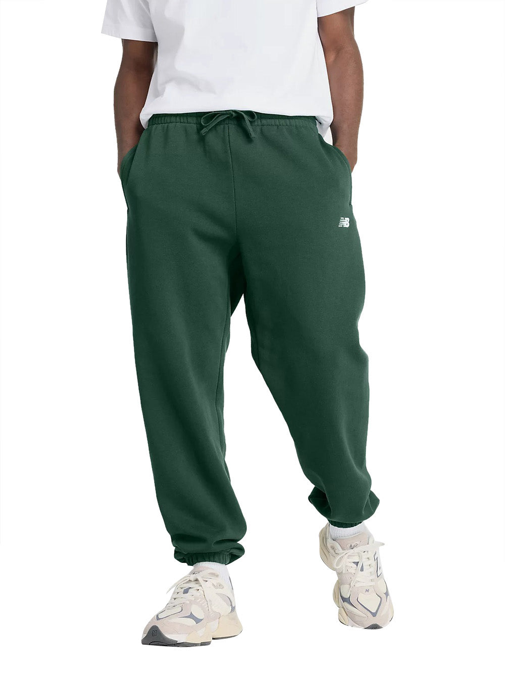 Pantalone Tuta New Balance Essentials Fleece da Uomo - Verde