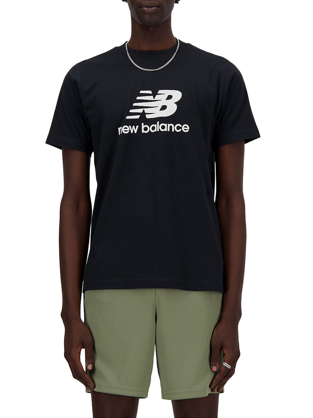 T-shirt New Balance Essentials Logo da Uomo - Nero