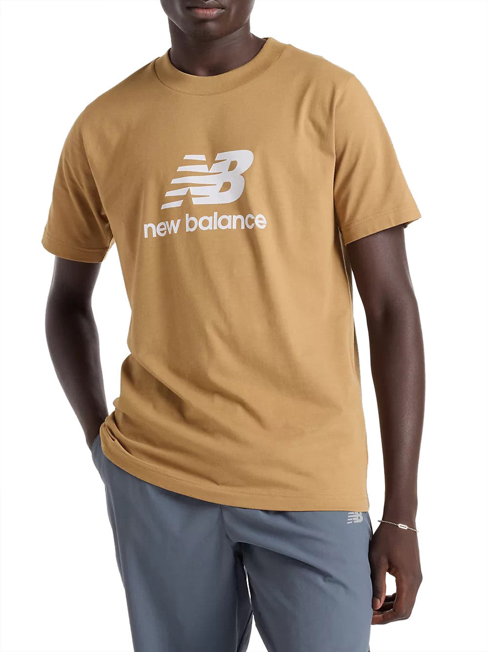 T-shirt New Balance Essentials Logo da Uomo - Beige