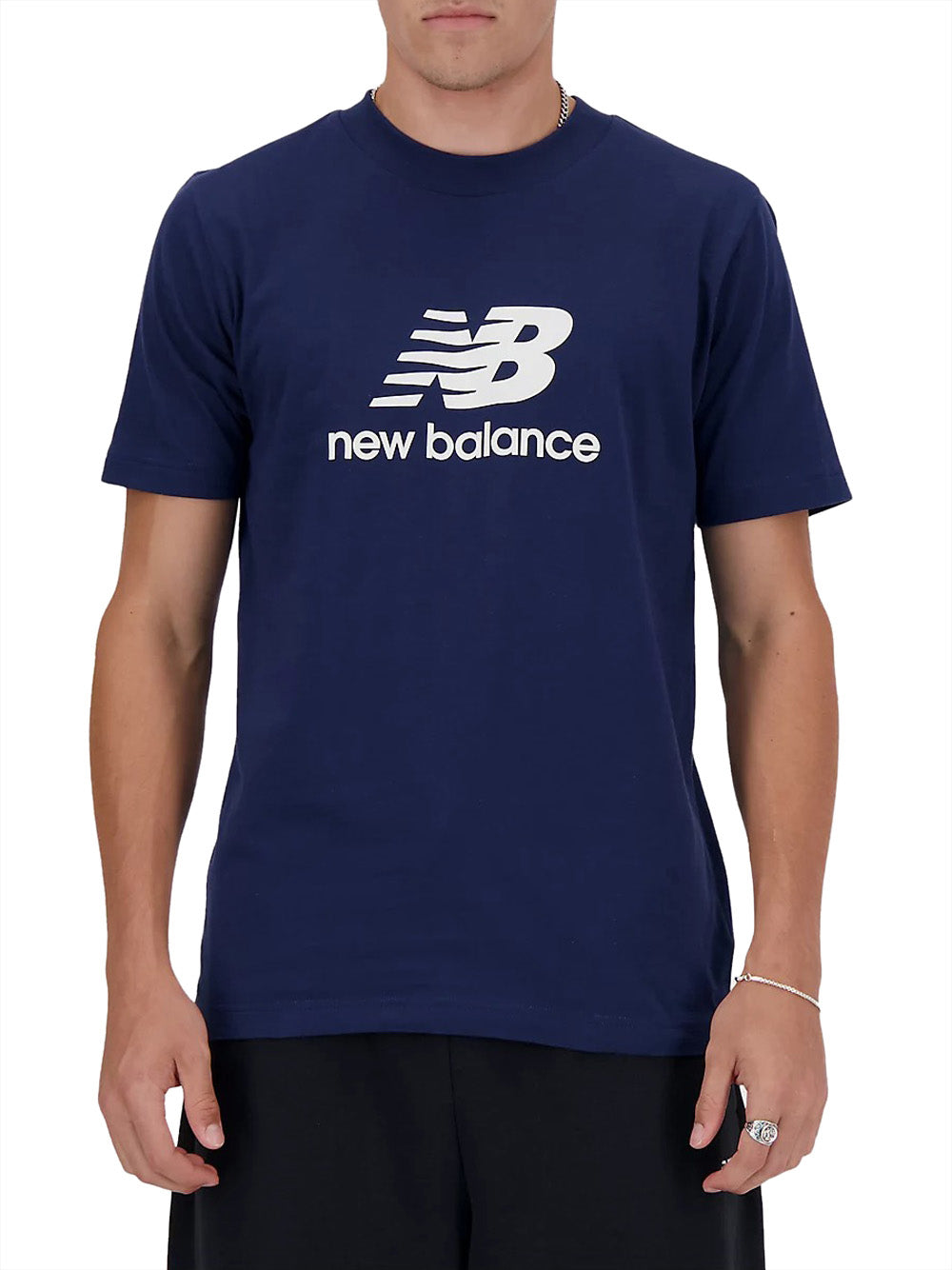 T-shirt New Balance Essentials Logo da Uomo - Blu