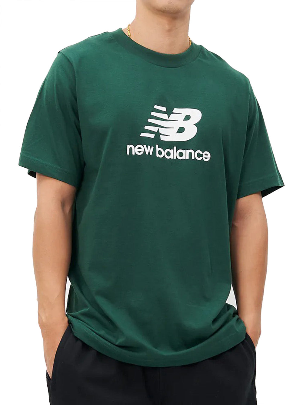 T-shirt New Balance Essentials Logo da Uomo - Verde