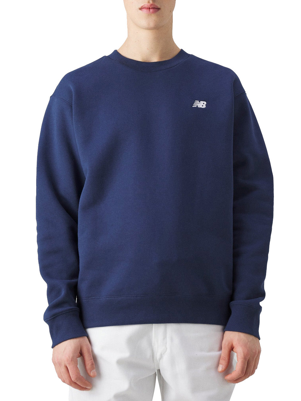 Felpa New Balance Essentials Fleece Crew da Uomo - Blu