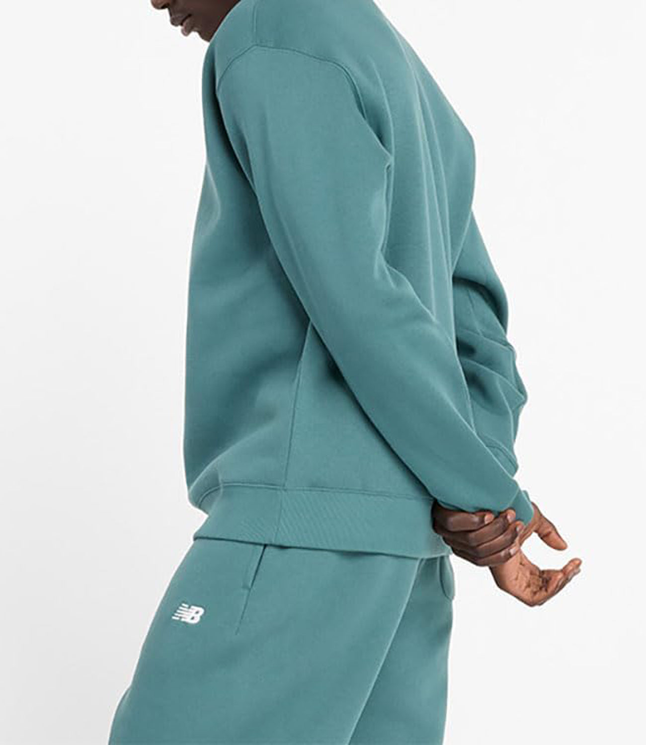 New Balance Felpa G Sport Essentials Fleece Crew - New Spruce Uomo Mod. MT41510 NUS New Spruce