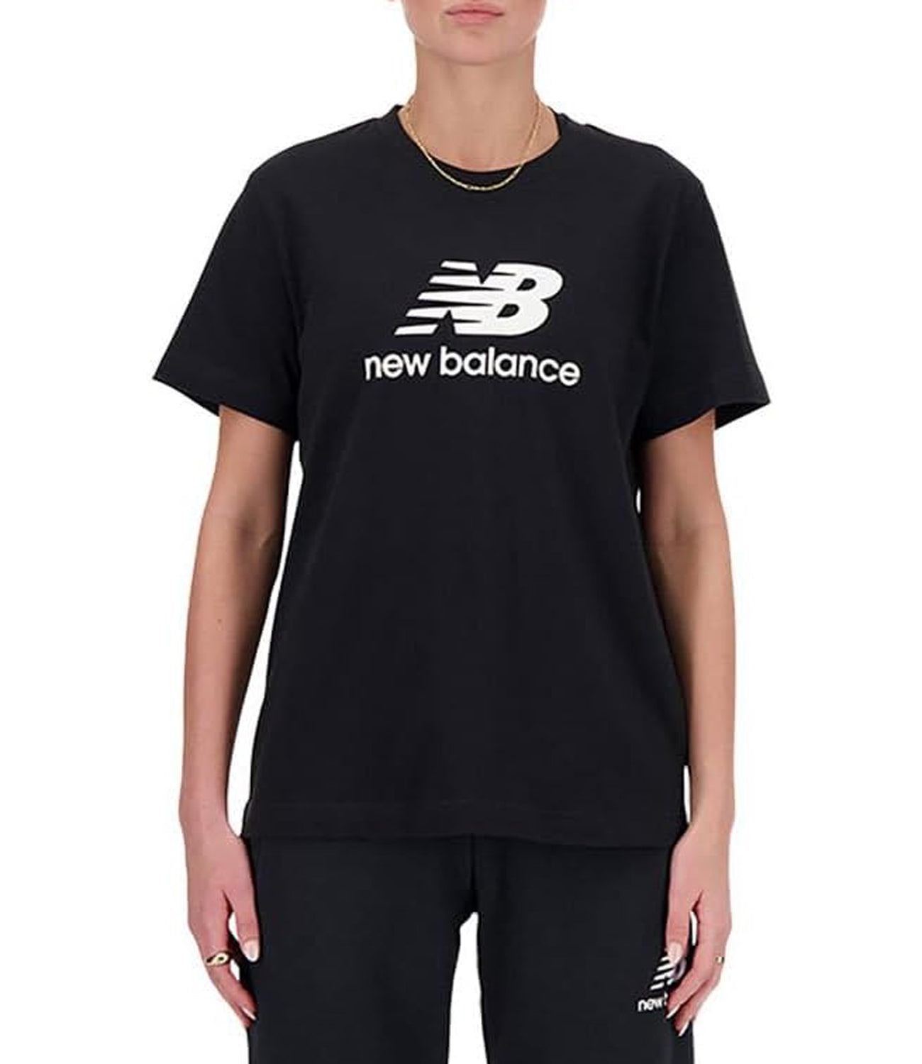 New Balance Felpa cappuccio Sport Essentials Fleece Logo Hoodie - Black Donna Mod. WT4150 2BK BLACK Nero