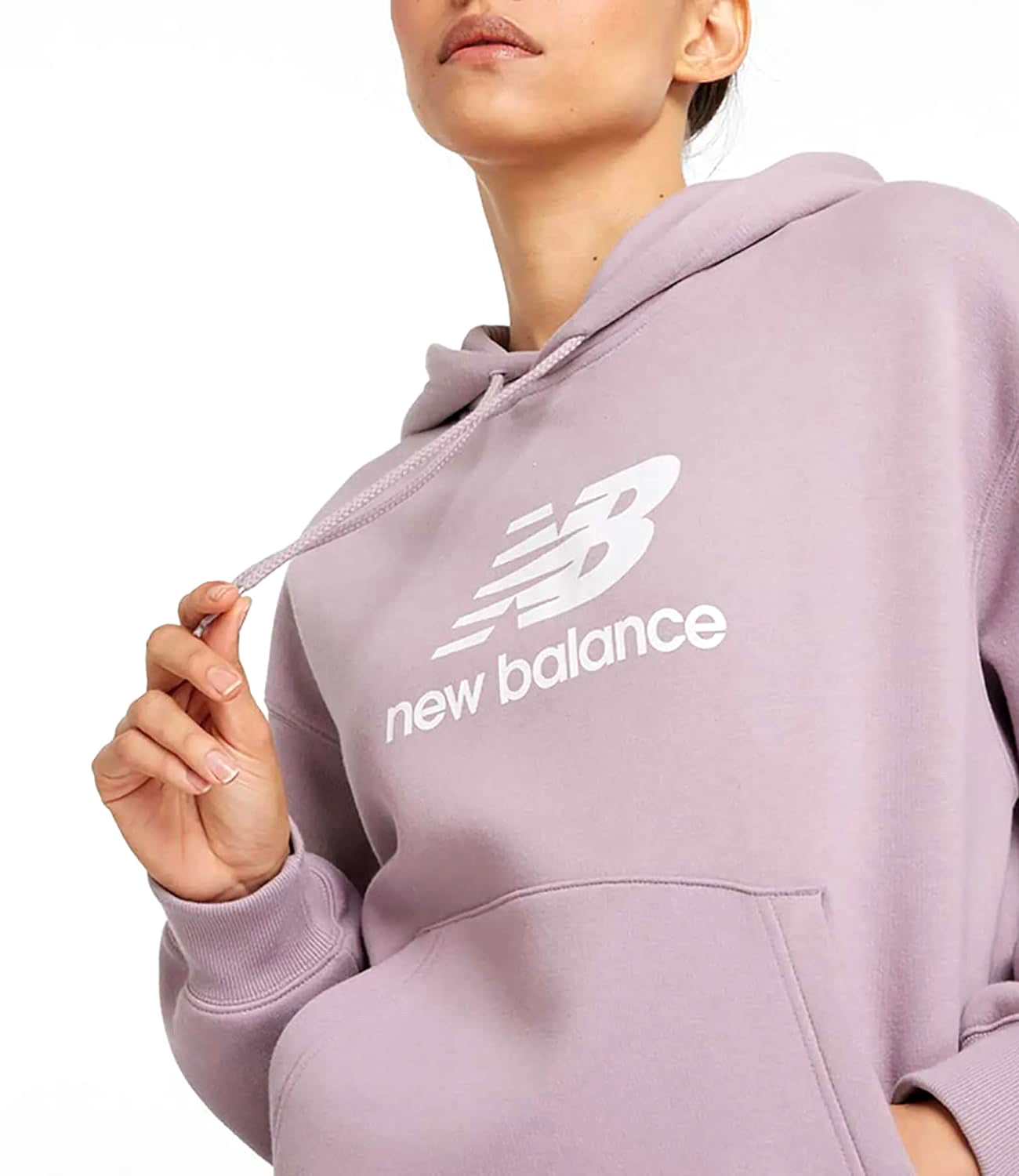 New Balance Felpa cappuccio Sport Essentials Fleece Logo Hoodie - Ice Wine Donna Mod. WT41506 ICW Ice Wine