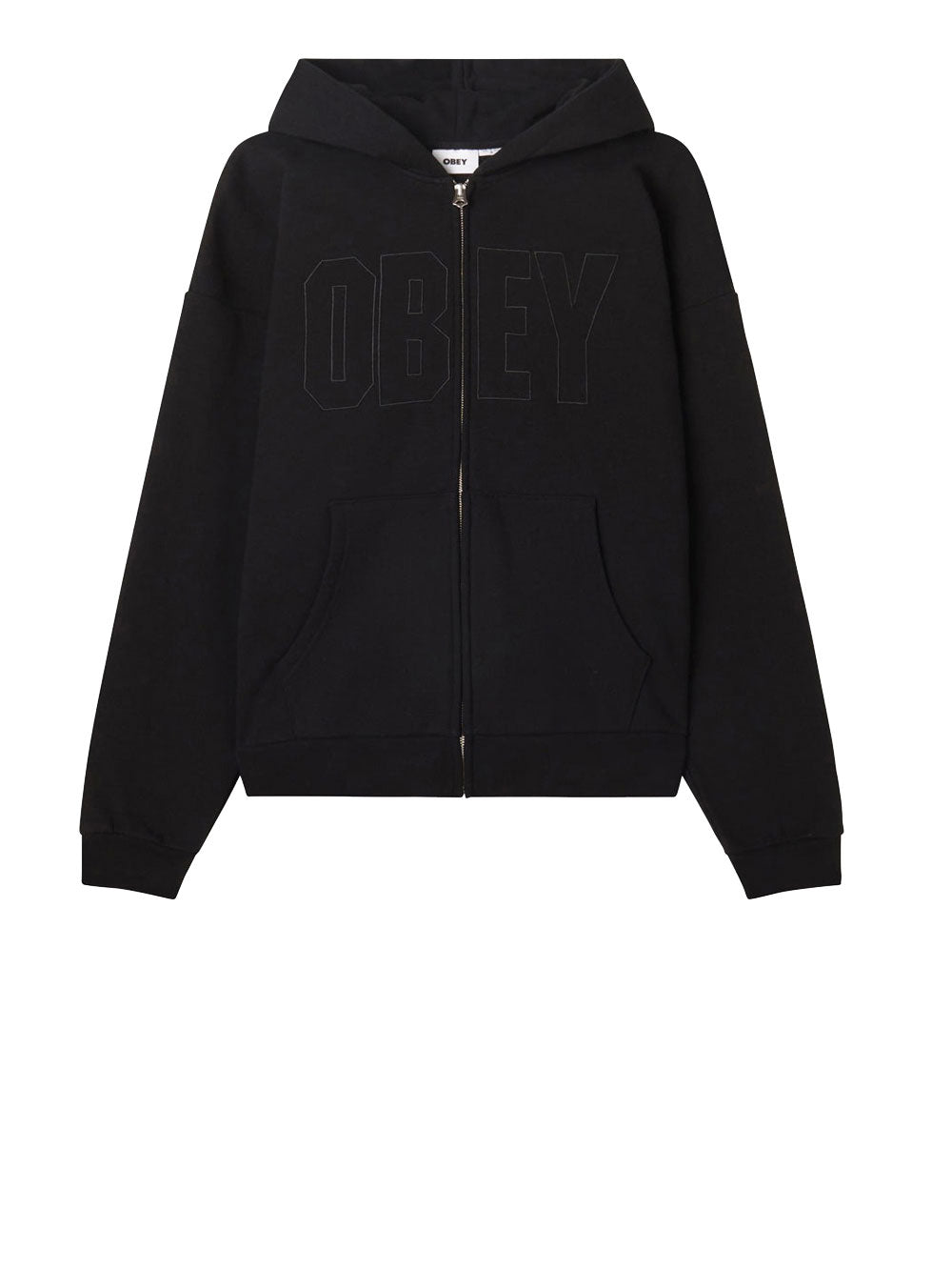 Felpa Zip Obey Digable Extra Heavy da Uomo - Nero