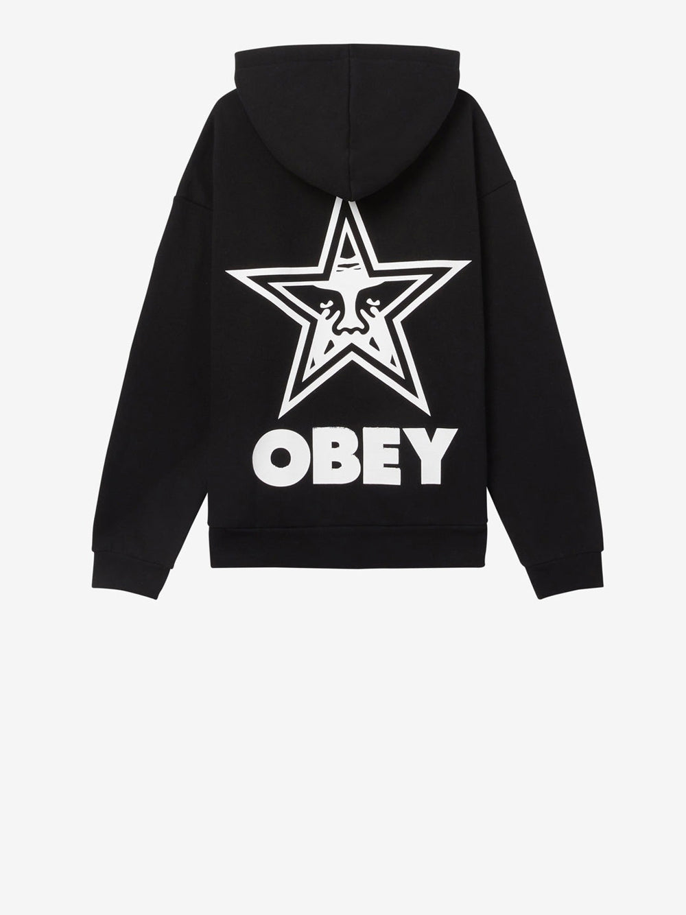 Felpa Cappuccio Obey Bold Star Extra Heavy da Uomo - Nero