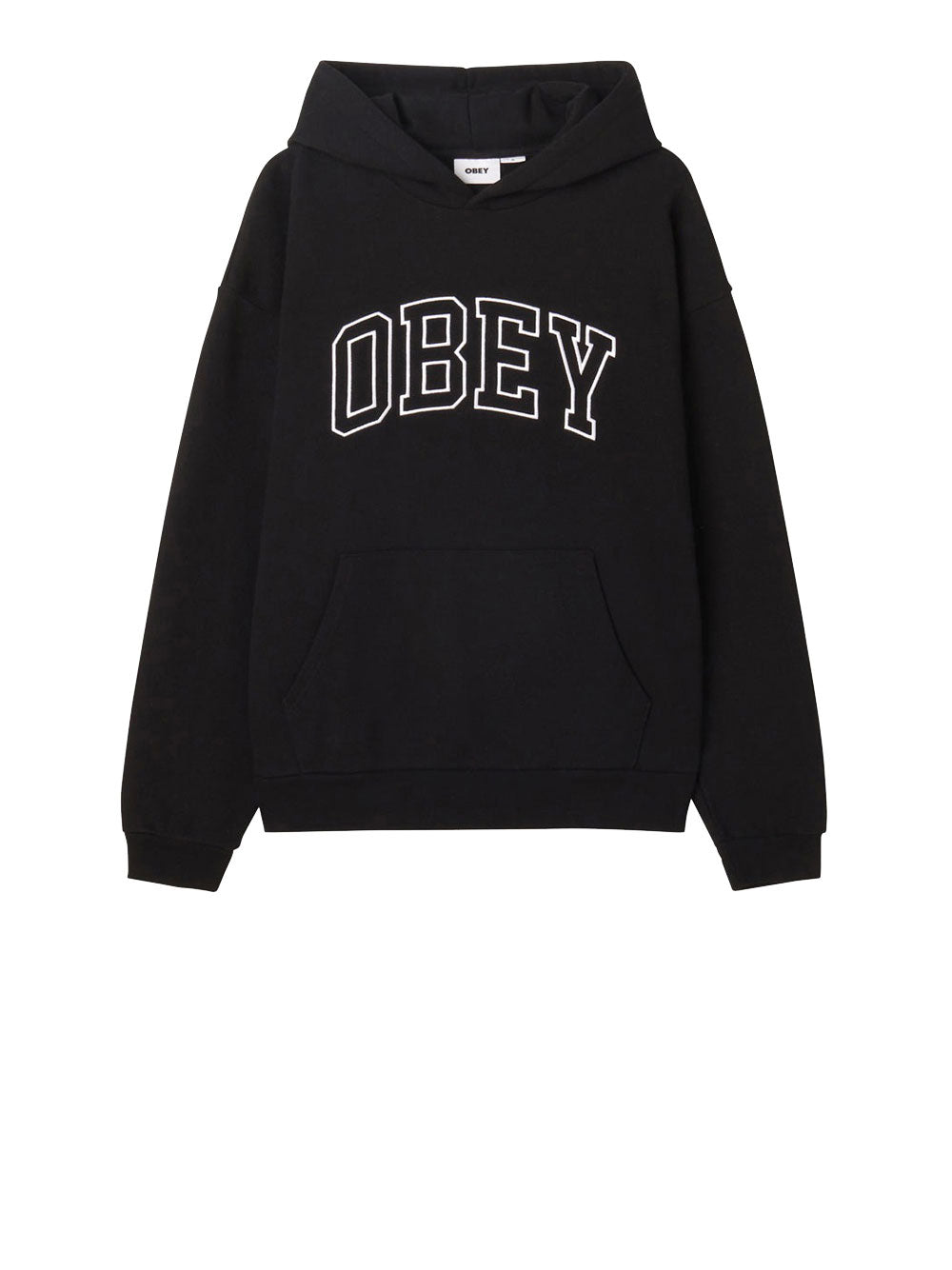 Felpa Cappuccio Obey Collegiate Extra Heavy da Uomo - Nero