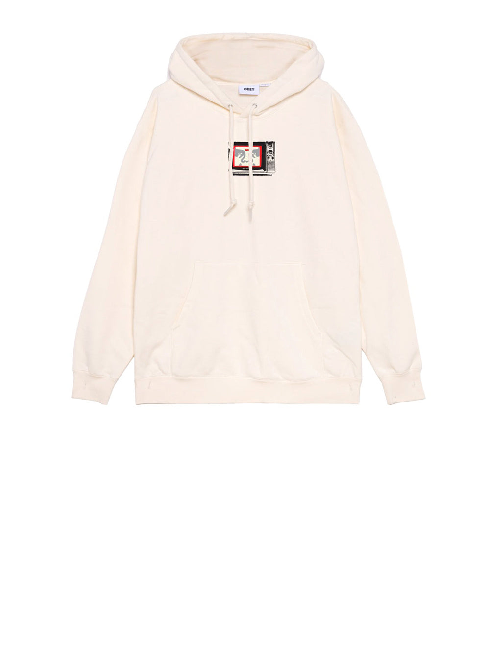 Felpa Cappuccio Obey Tv Fleece da Uomo - Bianco