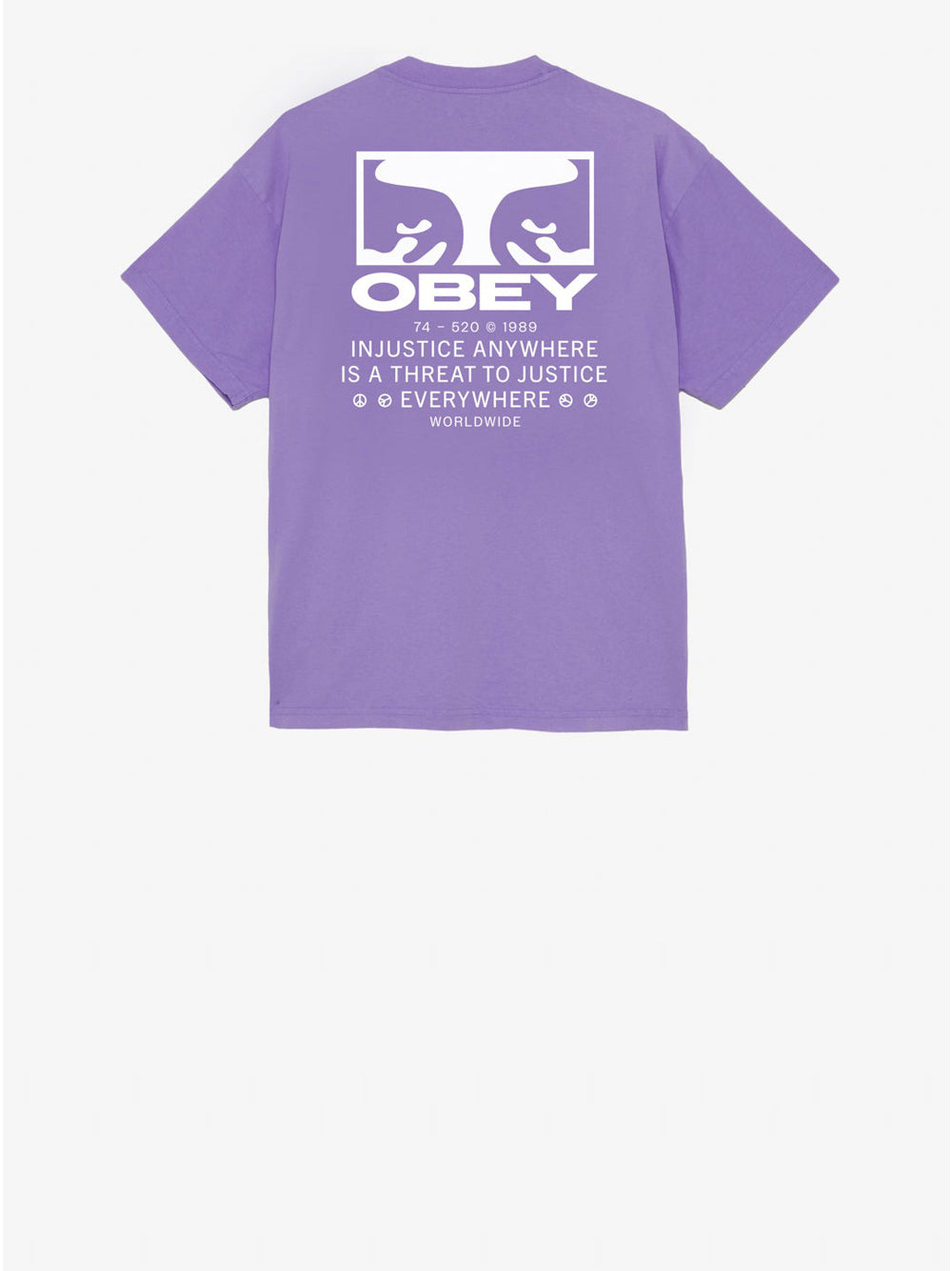 T-shirt Obey Justice Everywhere Heavy Weight da Uomo - Viola