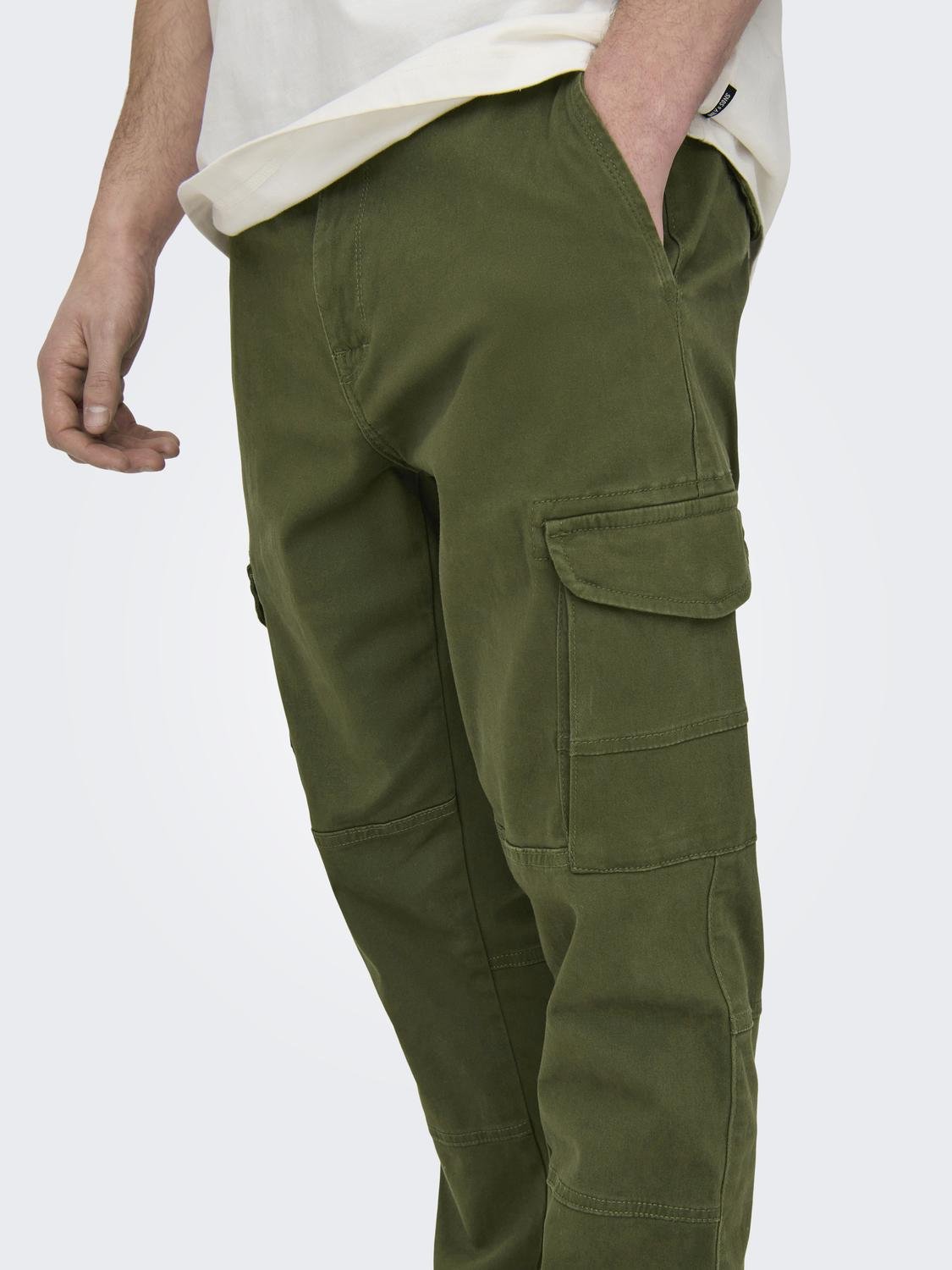 Pantalone Cargo Only e Sons da Uomo - Verde