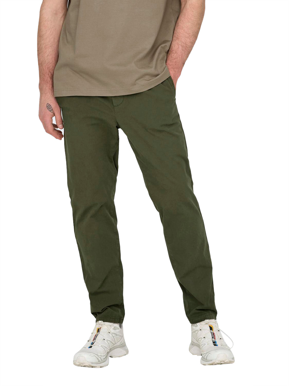 Pantalone Chino Only e Sons da Uomo - Verde