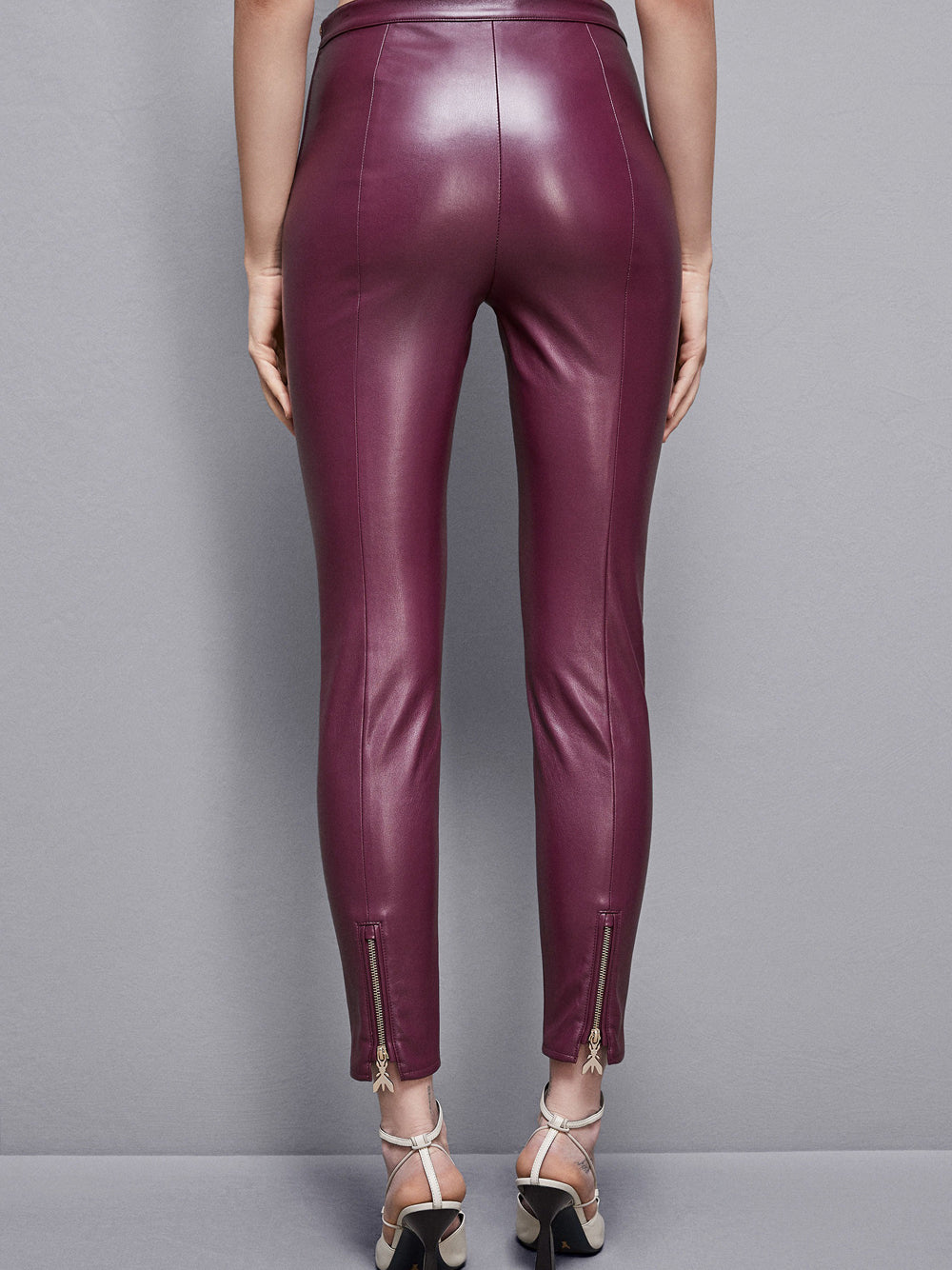 Leggings Patrizia Pepe Similpelle da Donna - Bordeaux