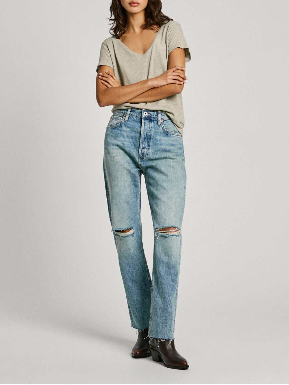 Jeans Straight Pepe Jeans da Donna - Denim