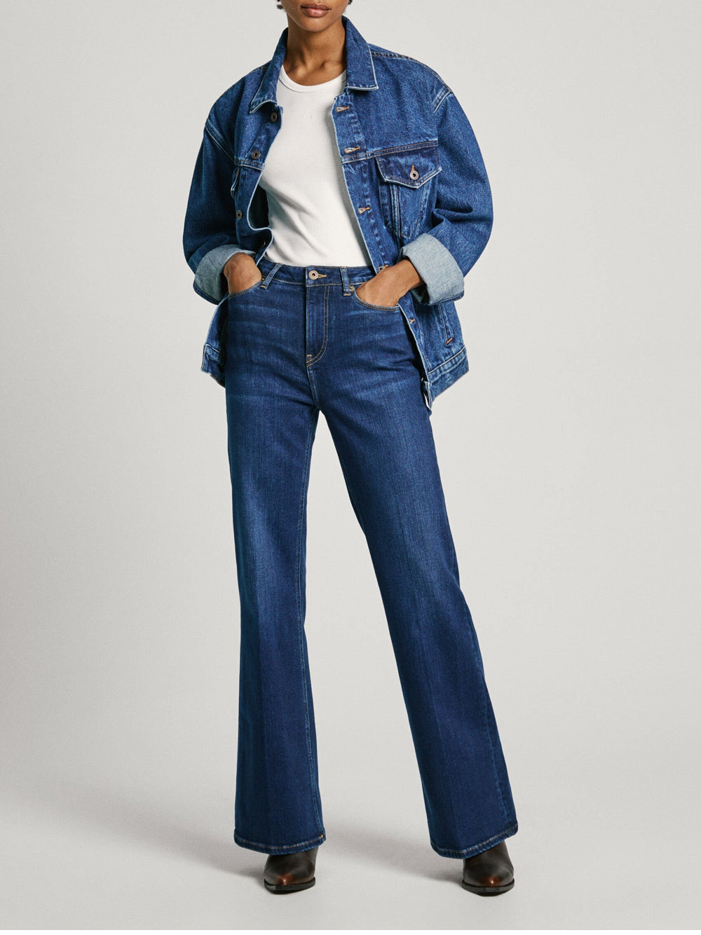 Jeans a Zampa Pepe Jeans Flare Hw da Donna - Denim