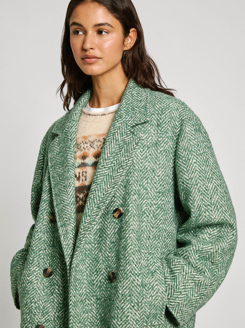 Cappotto Pepe Jeans Camille da Donna - Verde