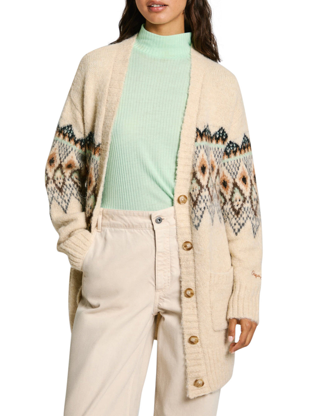 Cardigan Pepe Jeans Helia da Donna - Bianco