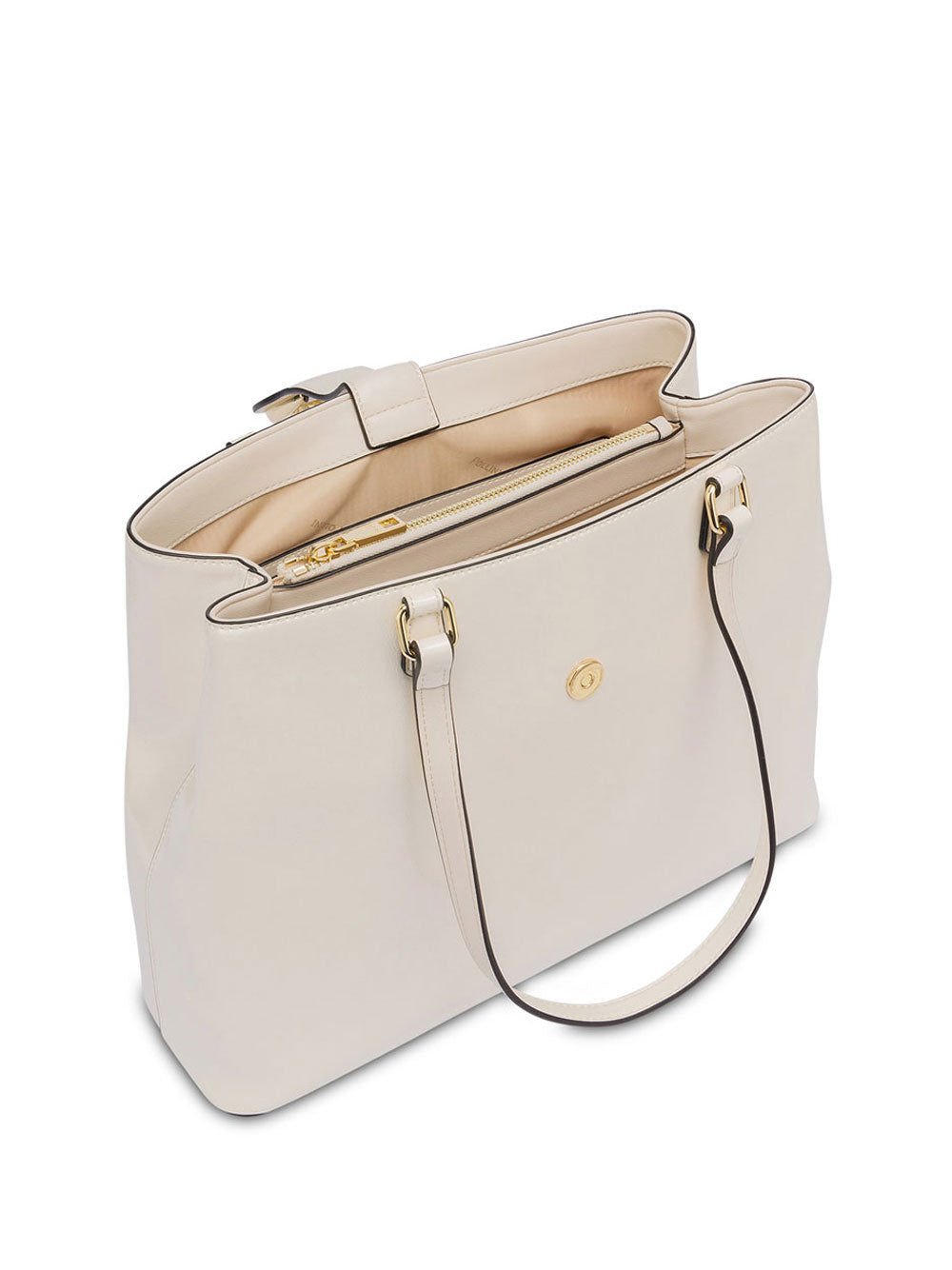 Paolo Pecora Borsa Shopper Pollini Craq Patent da Donna - Avorio