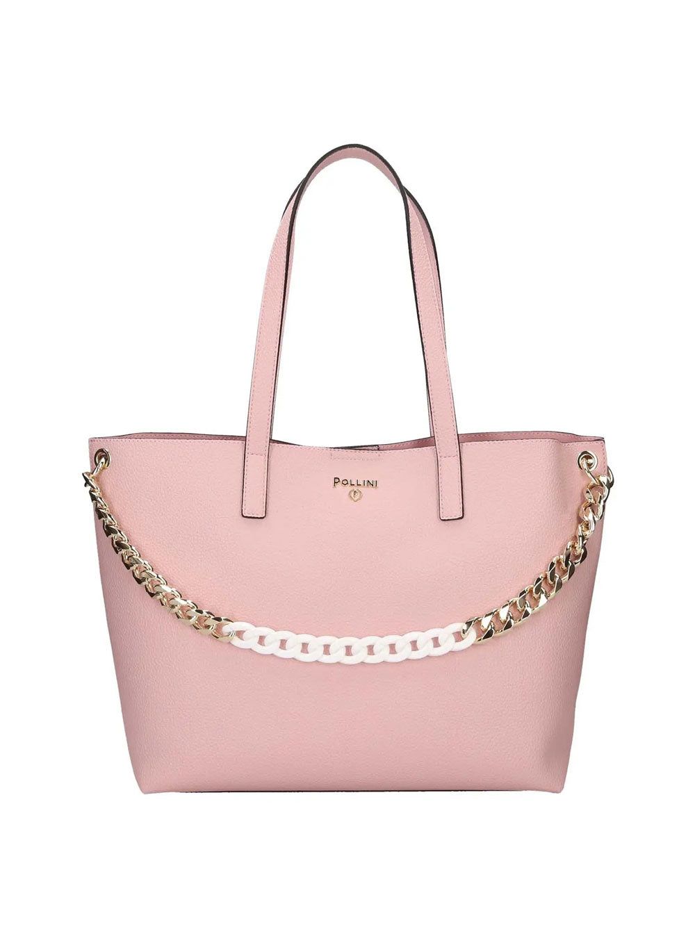 Paolo Pecora Borsa Shopper Pollini Grained Double da Donna - Rosa