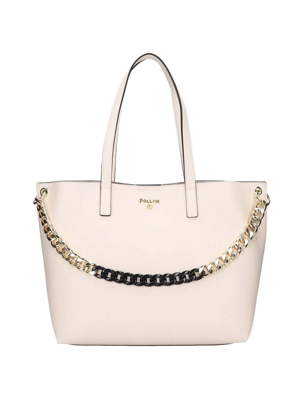 Paolo Pecora Borsa Shopper Pollini Grained Double da Donna - Avorio