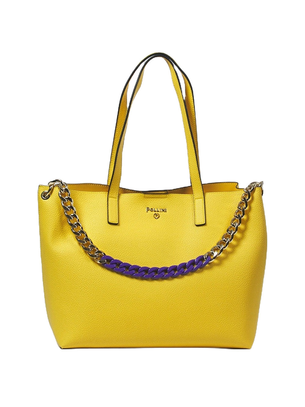 Paolo Pecora Borsa Shopper Pollini Grained Double da Donna - Giallo