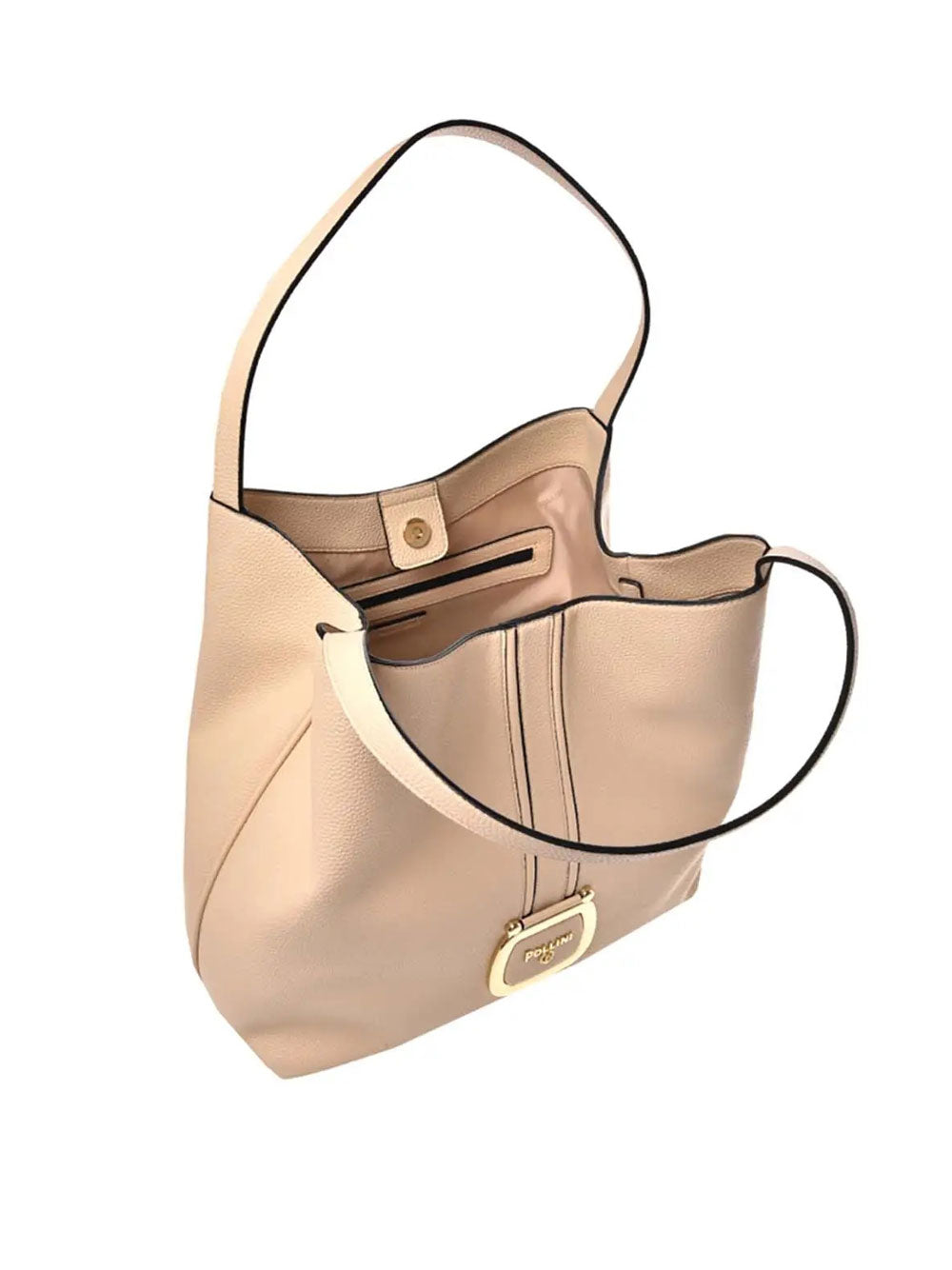 Paolo Pecora Borsa Shopper Pollini Grained Pu da Donna - Beige