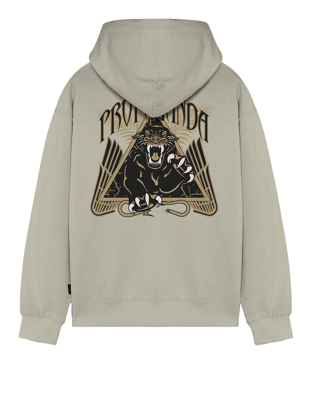 Felpa Cappuccio Propaganda Triangle Panther da Uomo - Beige