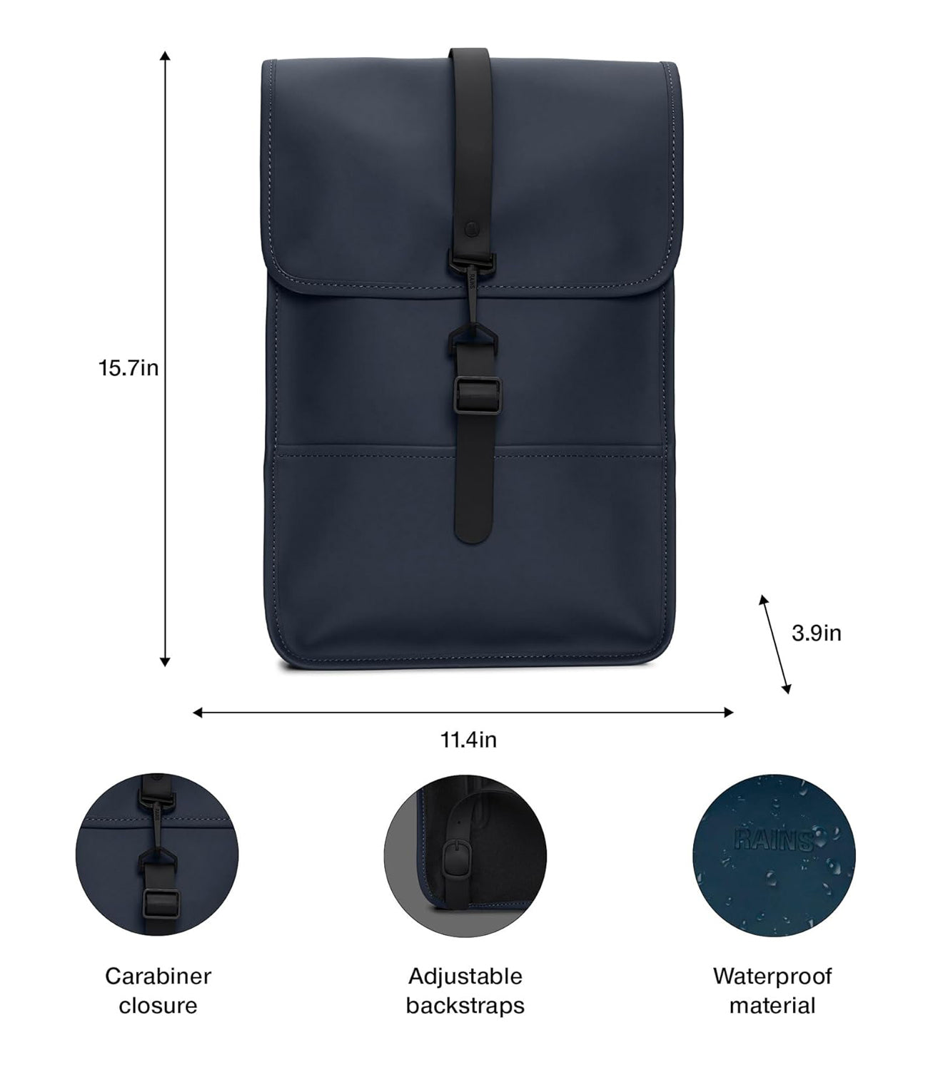 Rains Zaino UNISEX Mod. BACKPACK MINI 13020 47 Navy Blu