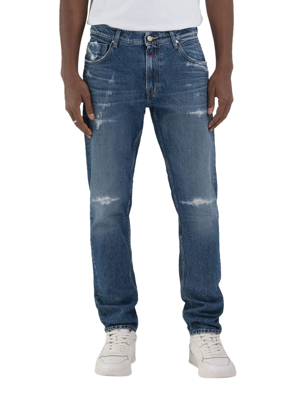 Jeans Slim Replay Mickym da Uomo - Denim