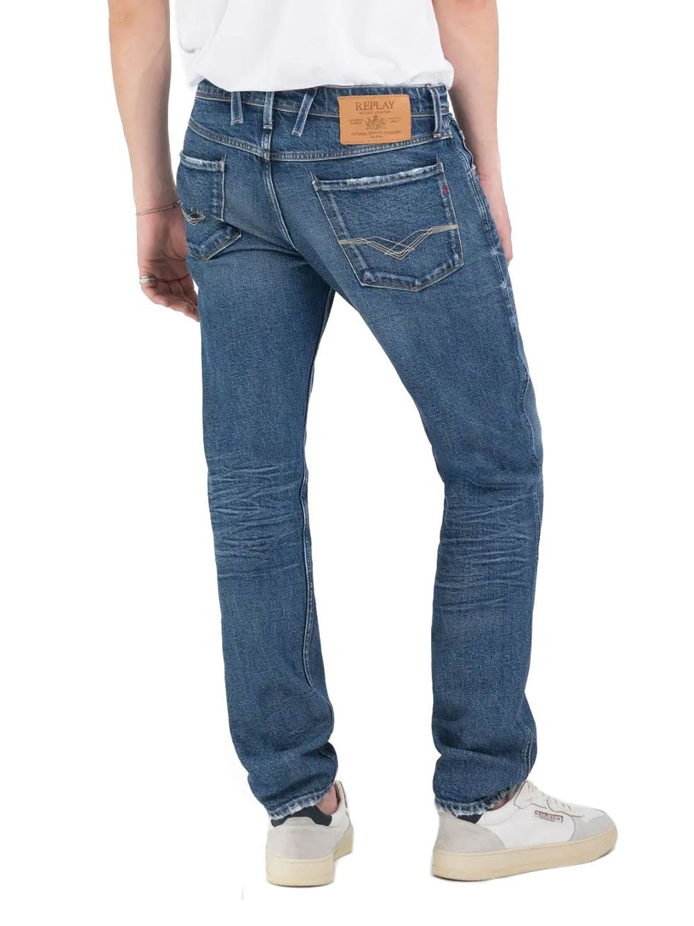 Jeans Slim Replay Anbass da Uomo - Denim