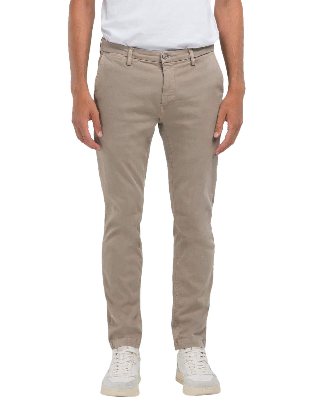 Pantalone Chino Replay Zeumar da Uomo - Avorio