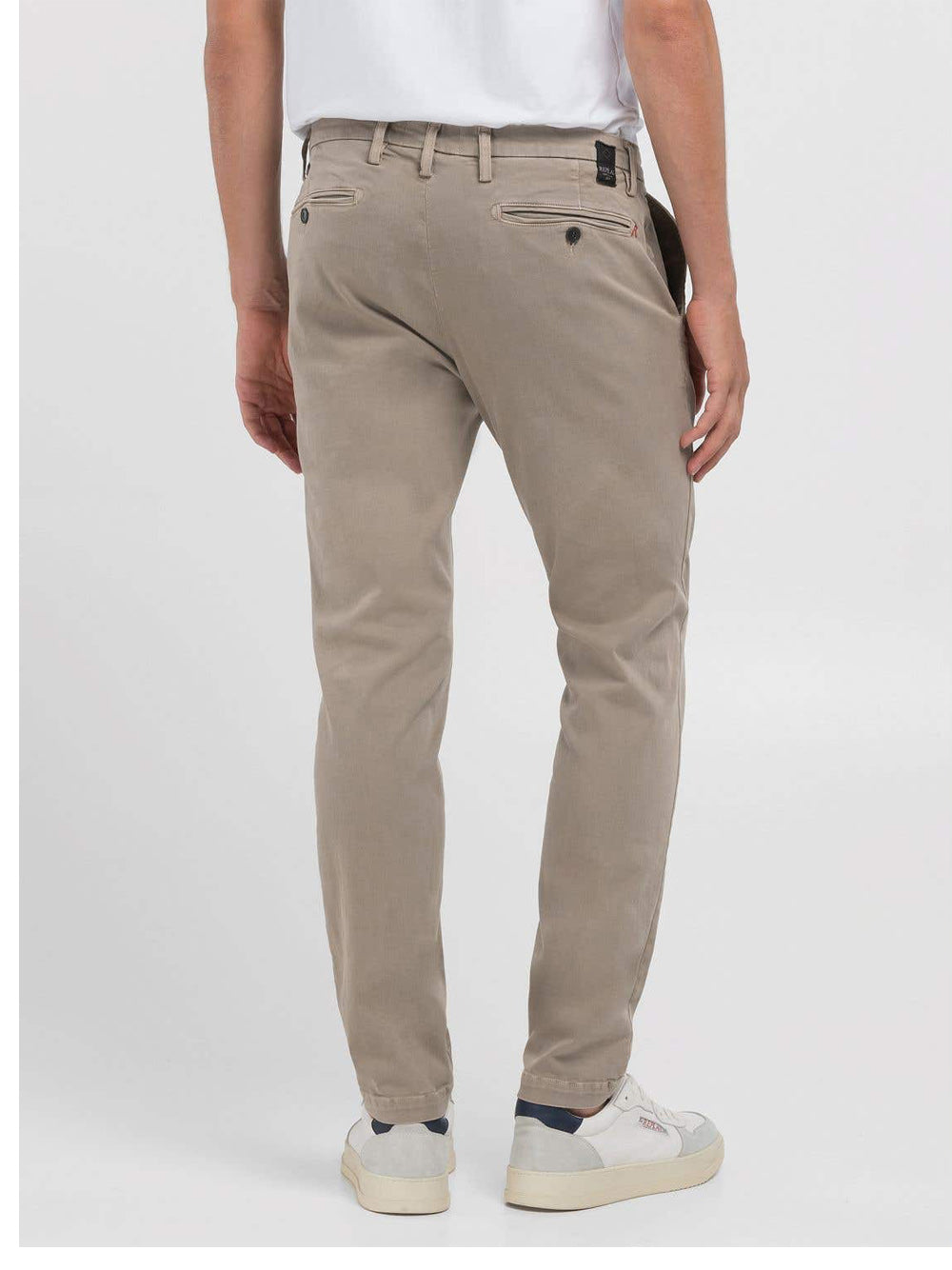 Pantalone Chino Replay Zeumar da Uomo - Avorio