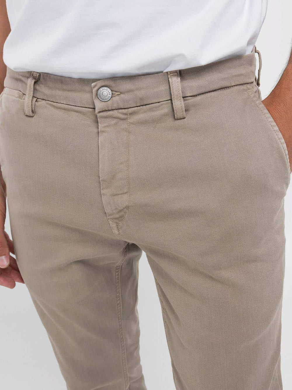 Pantalone Chino Replay Zeumar da Uomo - Avorio