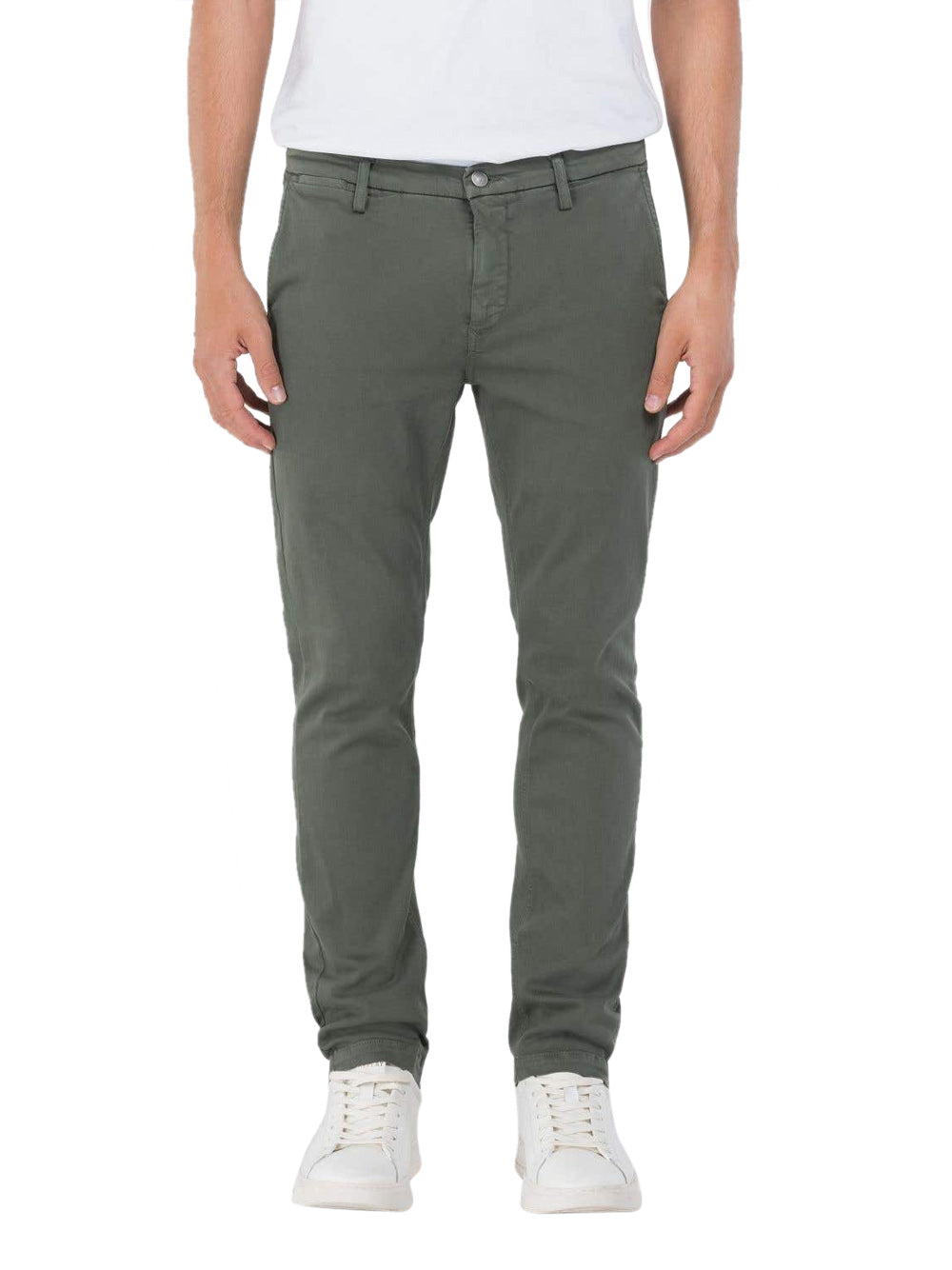 Pantalone Chino Replay Zeumar da Uomo - Verde