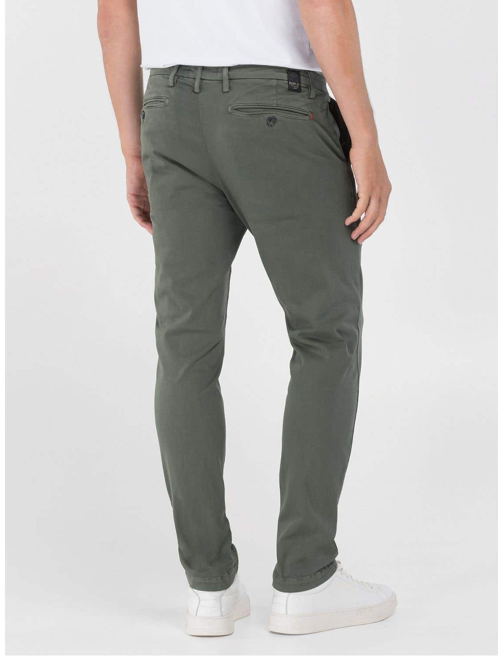 Pantalone Chino Replay Zeumar da Uomo - Verde