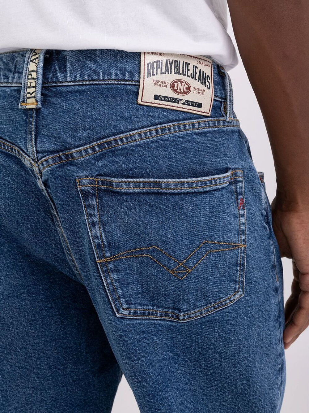 Jeans Straight Replay da Uomo - Denim