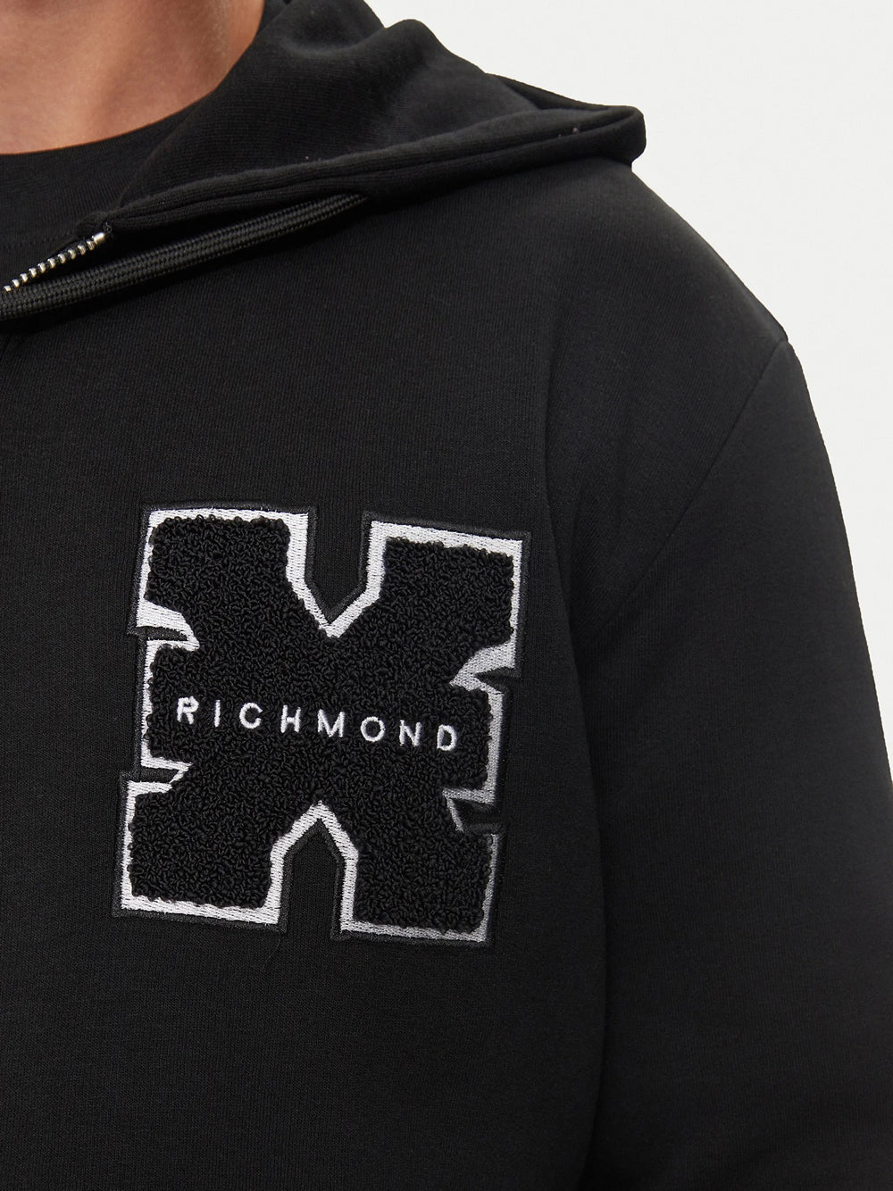 Felpa Zip Richmond Trison da Uomo - Nero