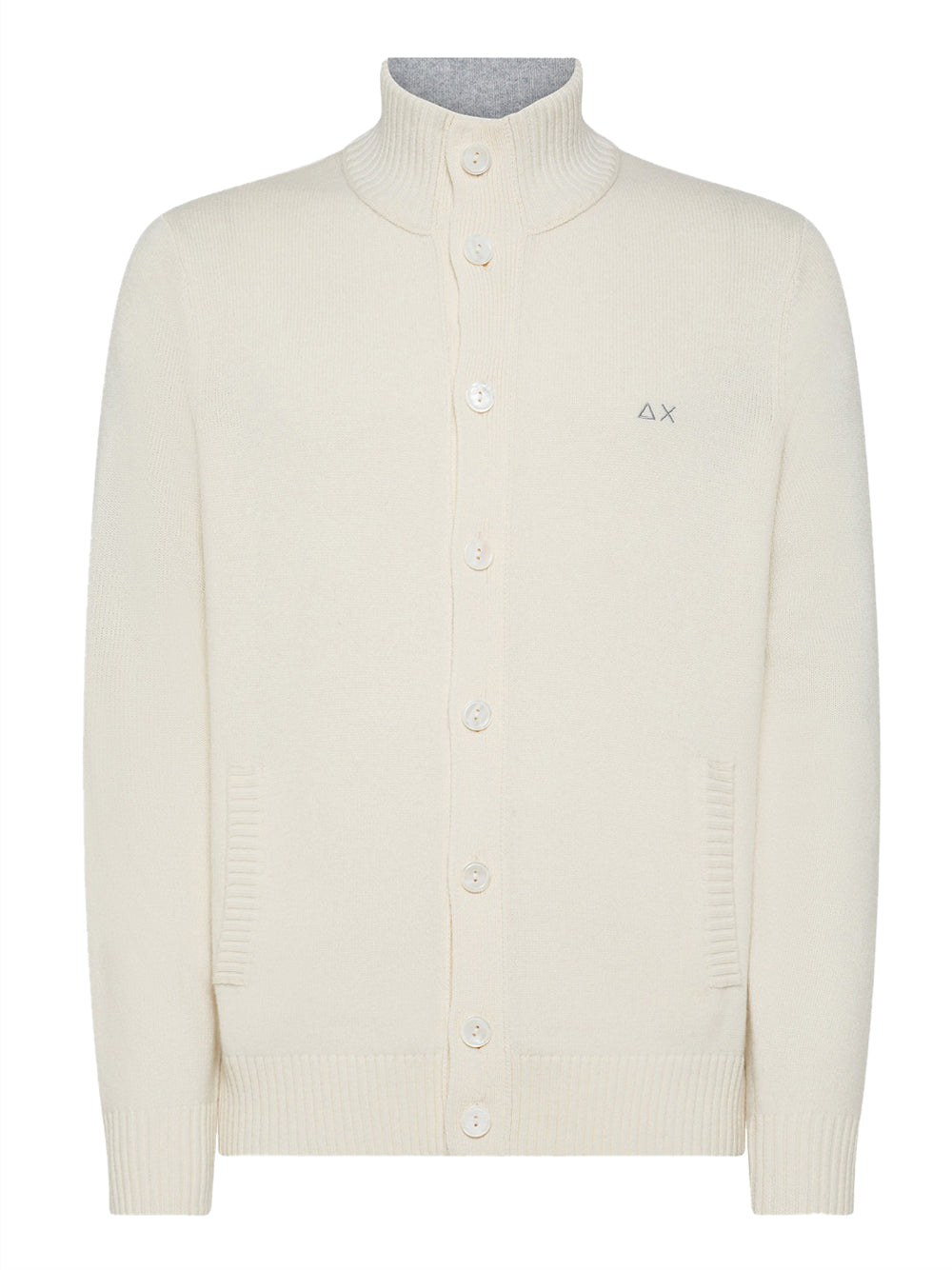 Cardigan Sun68 Buttons Solid Warm da Uomo - Bianco