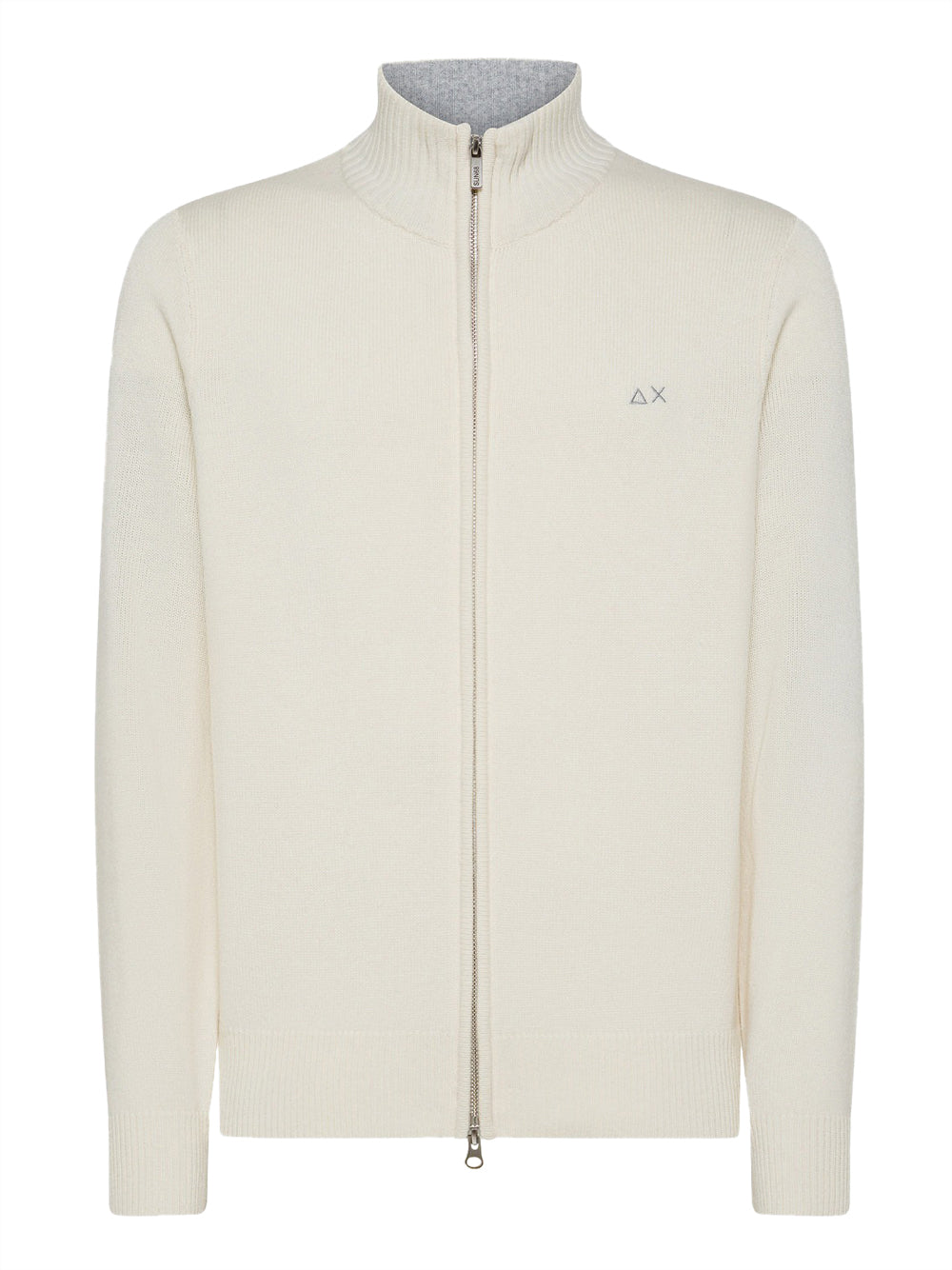 Felpa Zip Sun68 Solid Warm da Uomo - Bianco