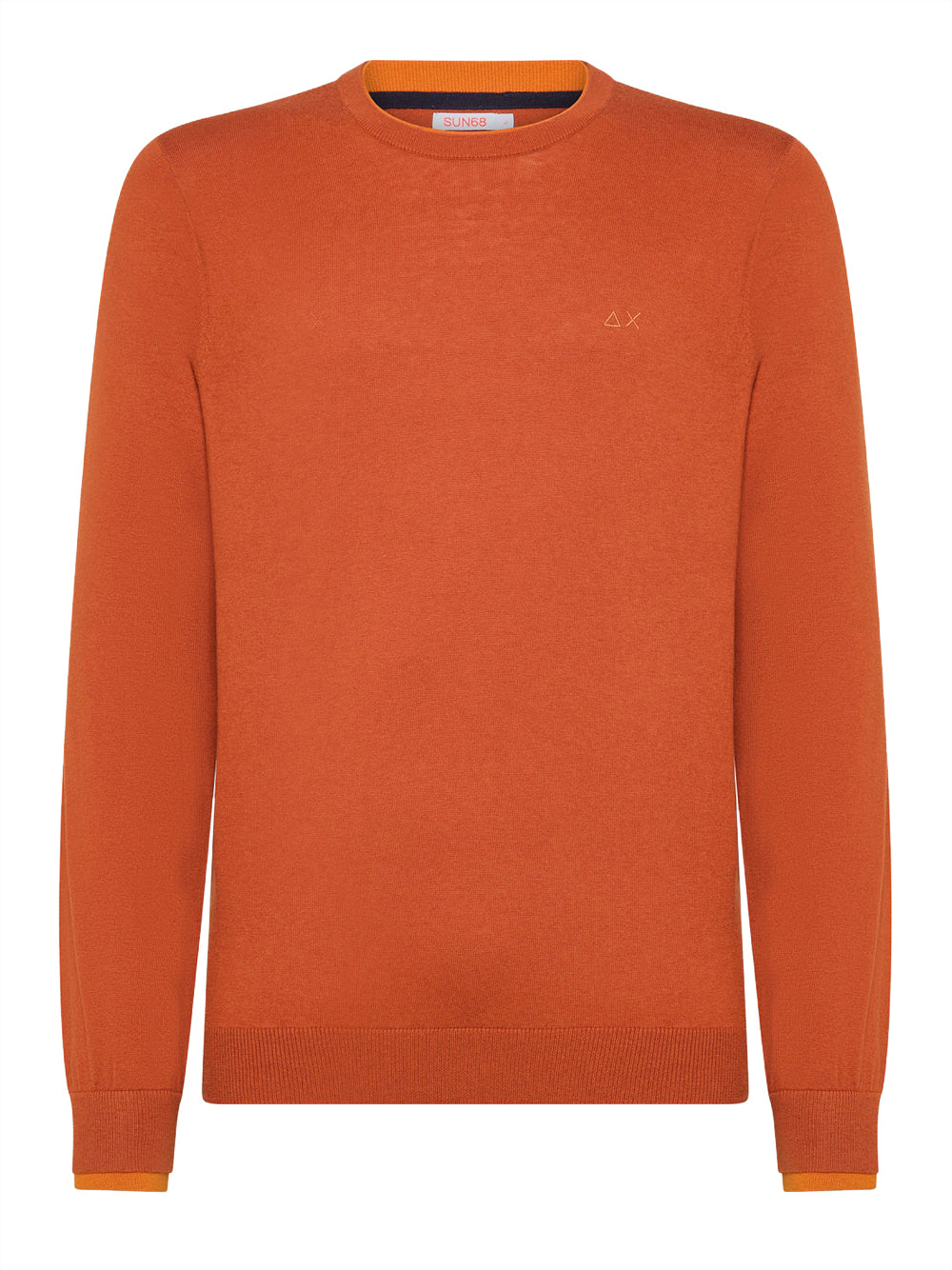 Pullover Sun68 Round Double Rib da Uomo - Arancione