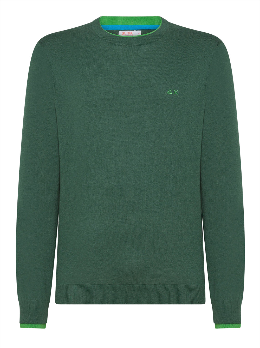 Pullover Sun68 Round Double Rib da Uomo - Verde