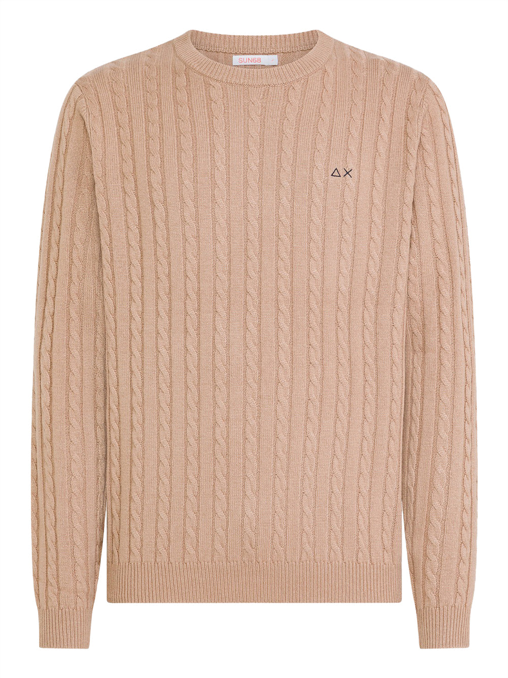 Pullover Sun68 Round Cable da Uomo - Beige