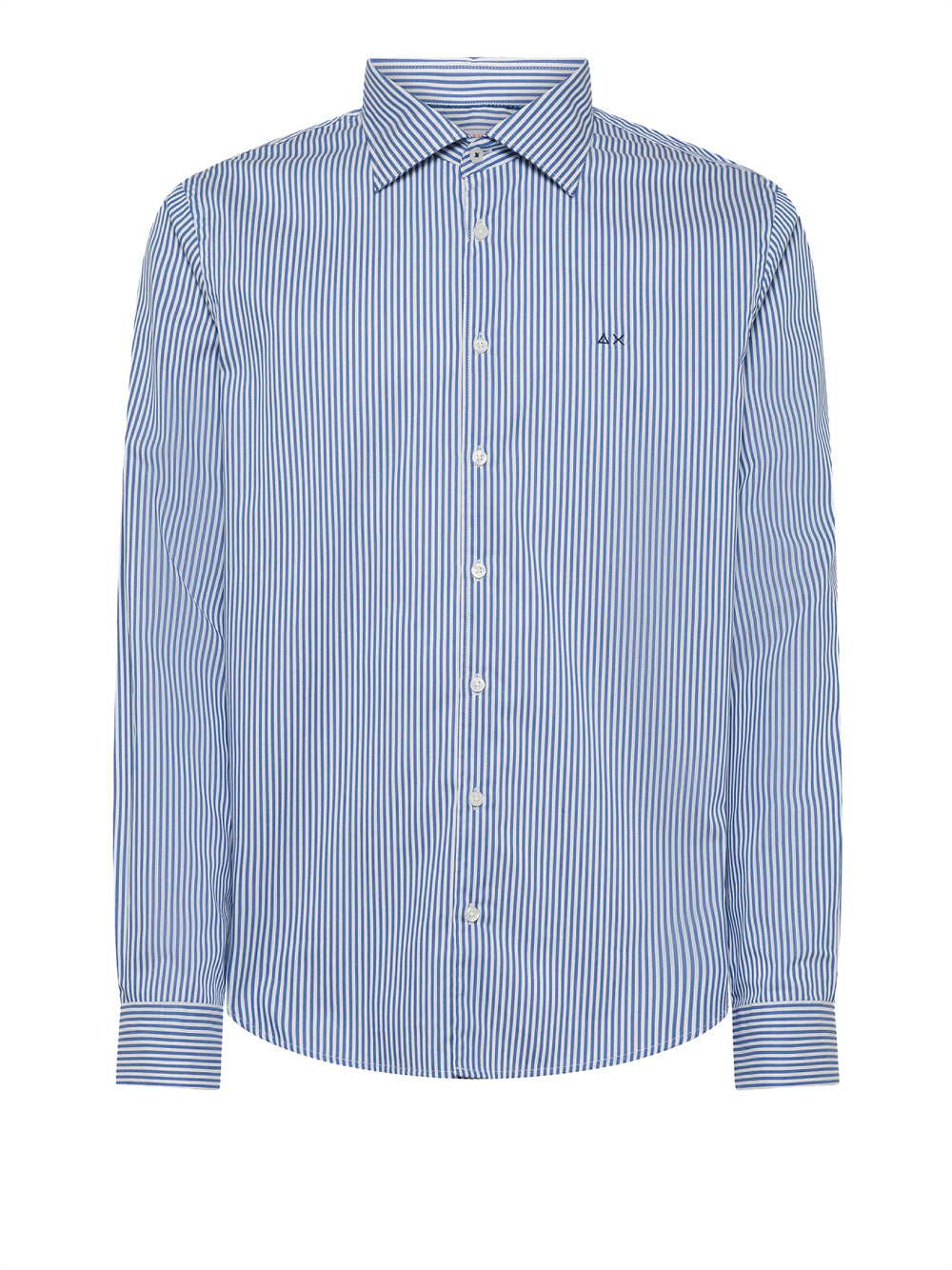 Camicia Classica Sun68 Stripes French Collar da Uomo - Blu