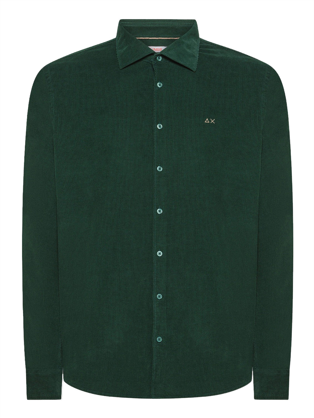 Camicia Casual Sun68 Light Corduroy da Uomo - Verde