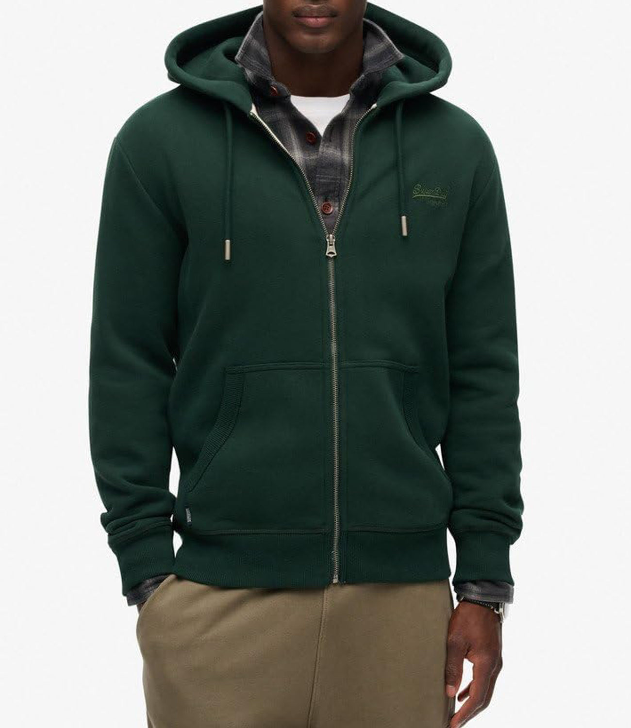 Superdry Felpa Zip Essential Logo Zip Hoodie Uomo Mod. M2013116A 20E Forest Green